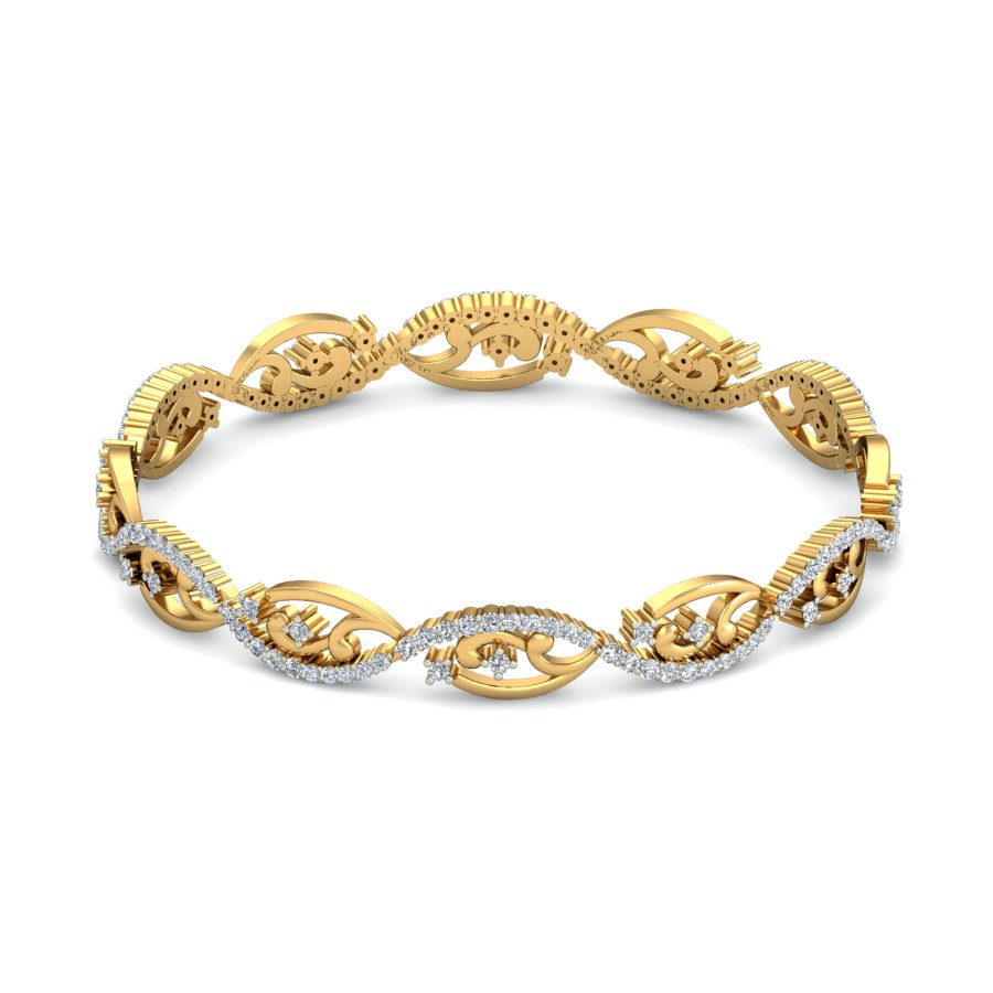 1.86ct Ornate Swirl Natural Diamond Bangle-SOLITAIREKART